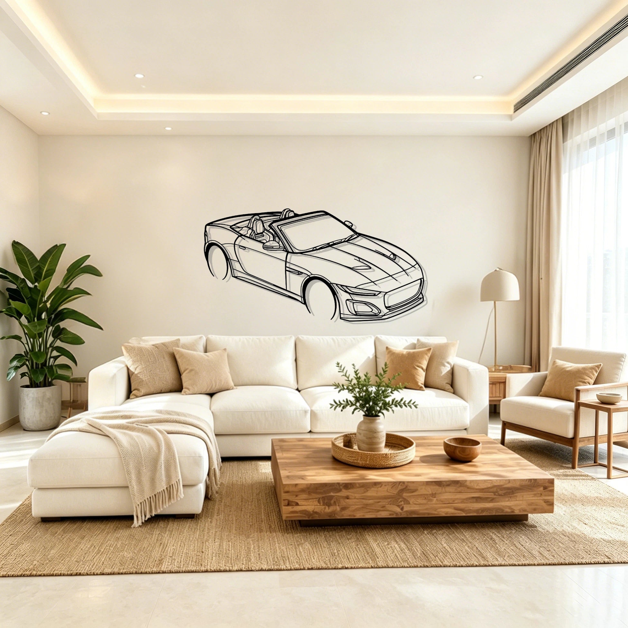 F-Type Top Angled View Metal Wall Art - Classic Car Garage Decor