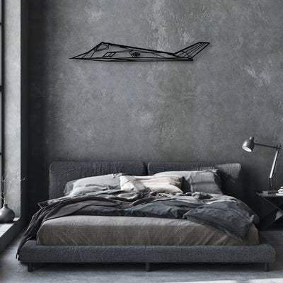 F117 Nighthawk Classic Aircraft Silhouette Metal Wall Art - Aviation Hangar Decor