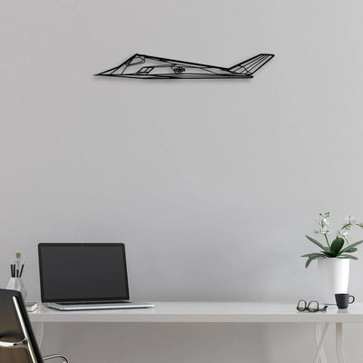 F117 Nighthawk Classic Aircraft Silhouette Metal Wall Art - Aviation Hangar Decor