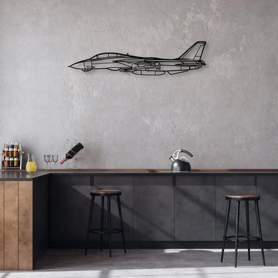F14 Tomcat Classic Aircraft Silhouette Metal Wall Art - Aviation Hangar Decor