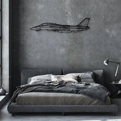 F14 Tomcat Classic Aircraft Silhouette Metal Wall Art - Aviation Hangar Decor