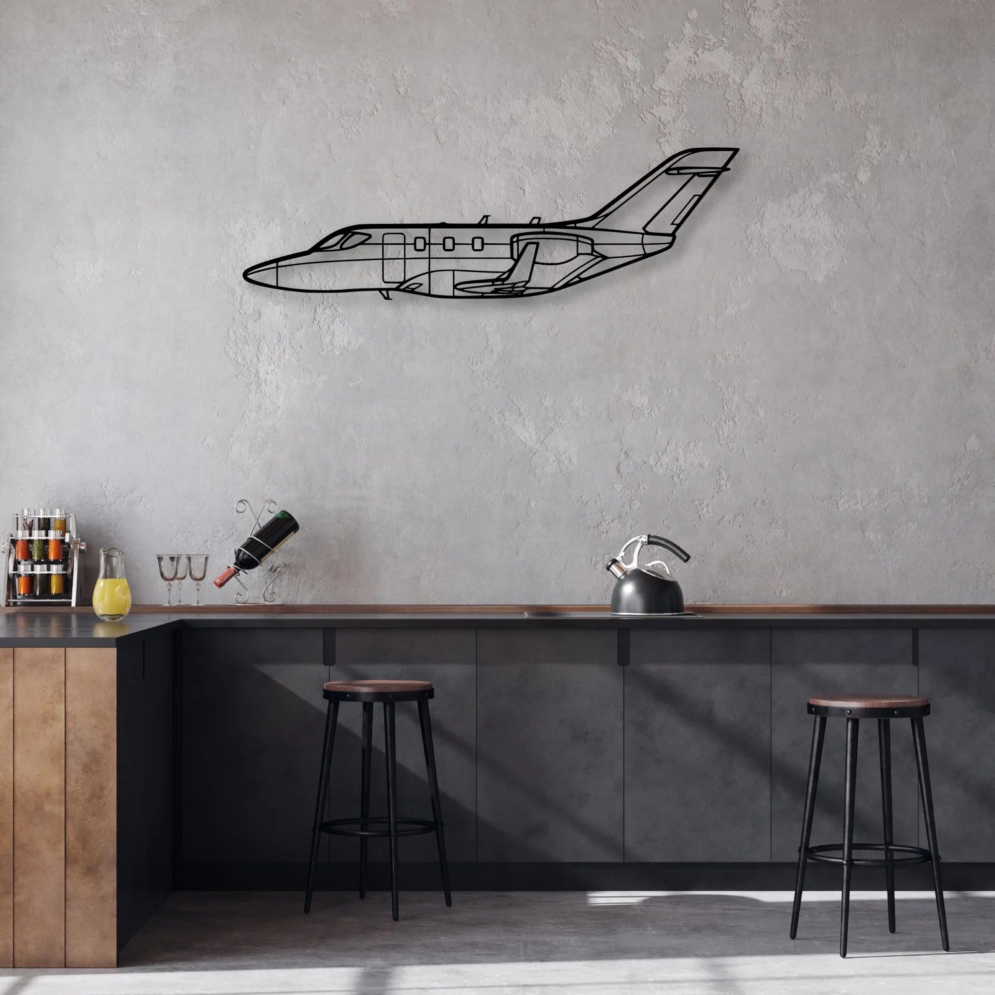F35C Lightning LI Classic Aircraft Silhouette Metal Wall Art - Aviation Hangar Decor
