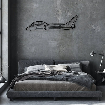 F7U 3 Cutlass Classic Aircraft Silhouette Metal Wall Art - Aviation Hangar Decor