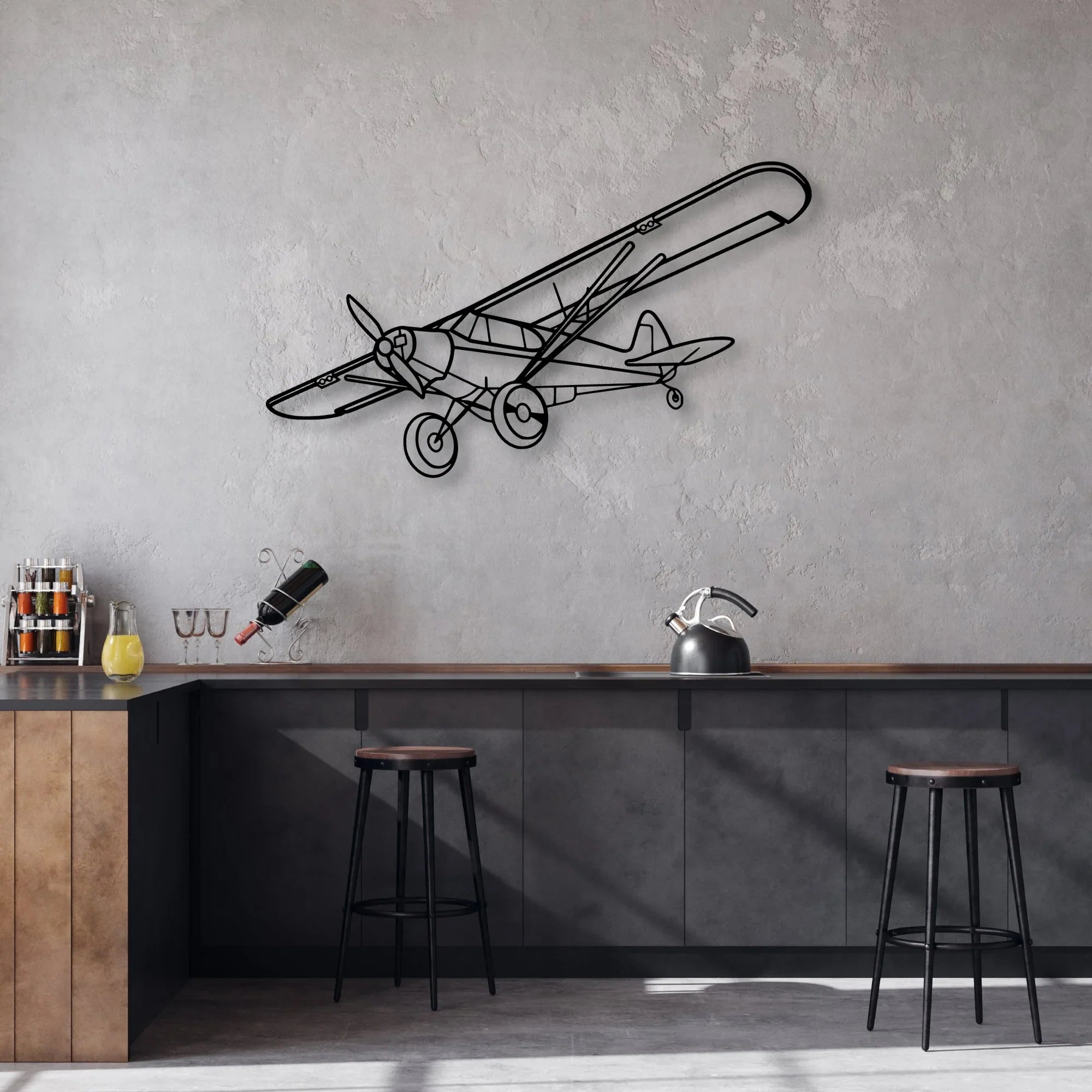Falcon 7X Classic Aircraft Silhouette Metal Wall Art - Aviation Hangar Decor