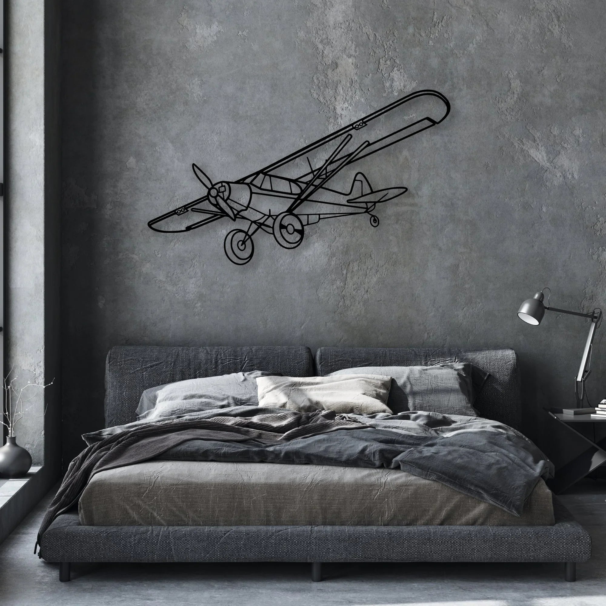 Falcon 7X Classic Aircraft Silhouette Metal Wall Art - Aviation Hangar Decor