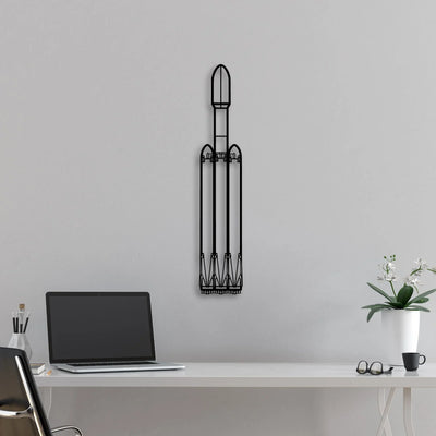 Falcon Heavy Classic Aircraft Silhouette Metal Wall Art - Aviation Hangar Decor