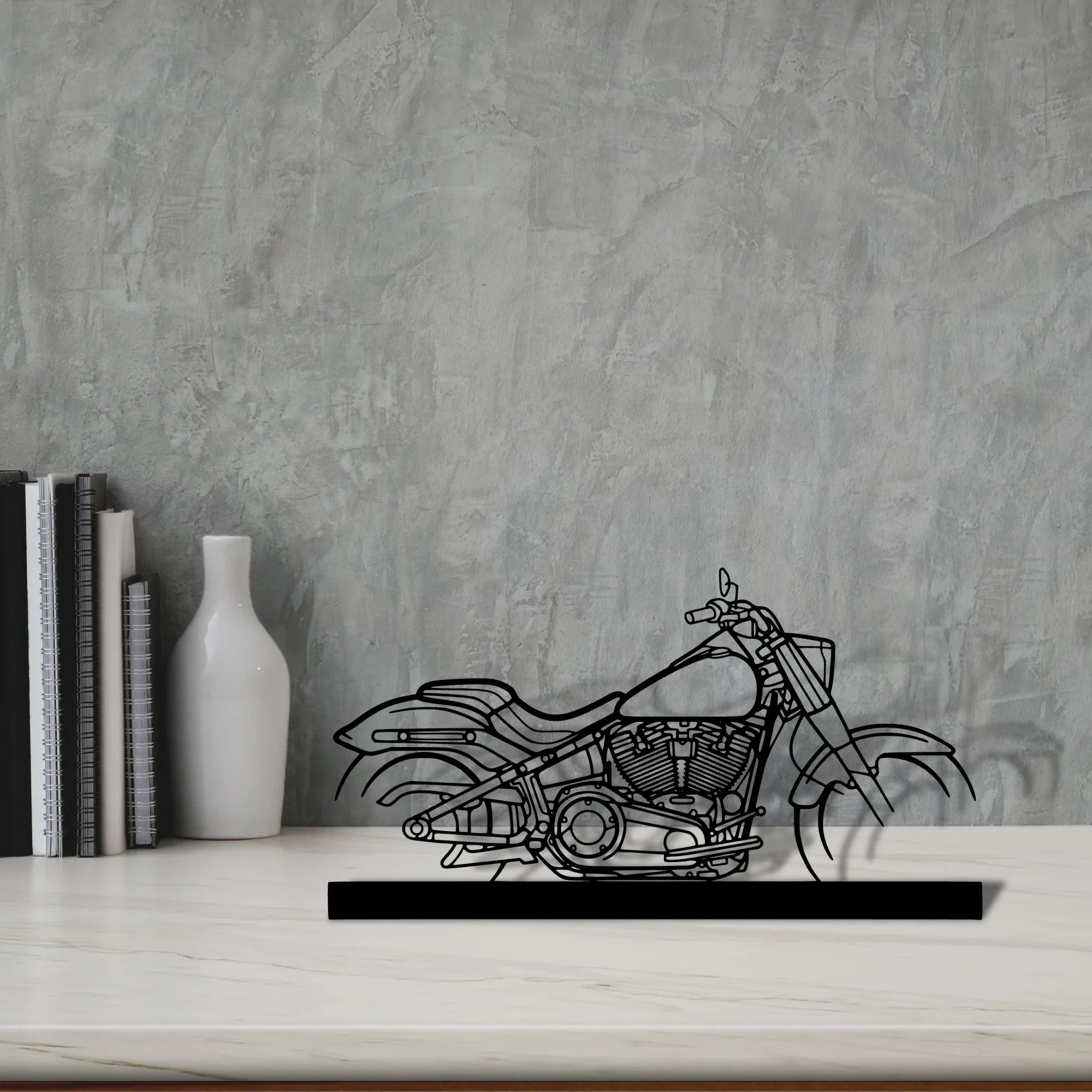 fat-boy Silhouette Metal Art Stand - Turbo Silhouette