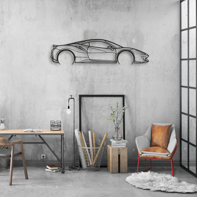 ferrari-488-pista Classic Silhouette Metal Wall Art - Automotive Garage Decor