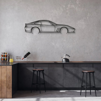 ferrari-550-maranello Classic Silhouette Metal Wall Art - Automotive Garage Decor