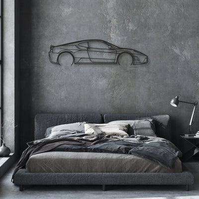ferrari-f430-scuderia Classic Silhouette Metal Wall Art - Automotive Garage Decor