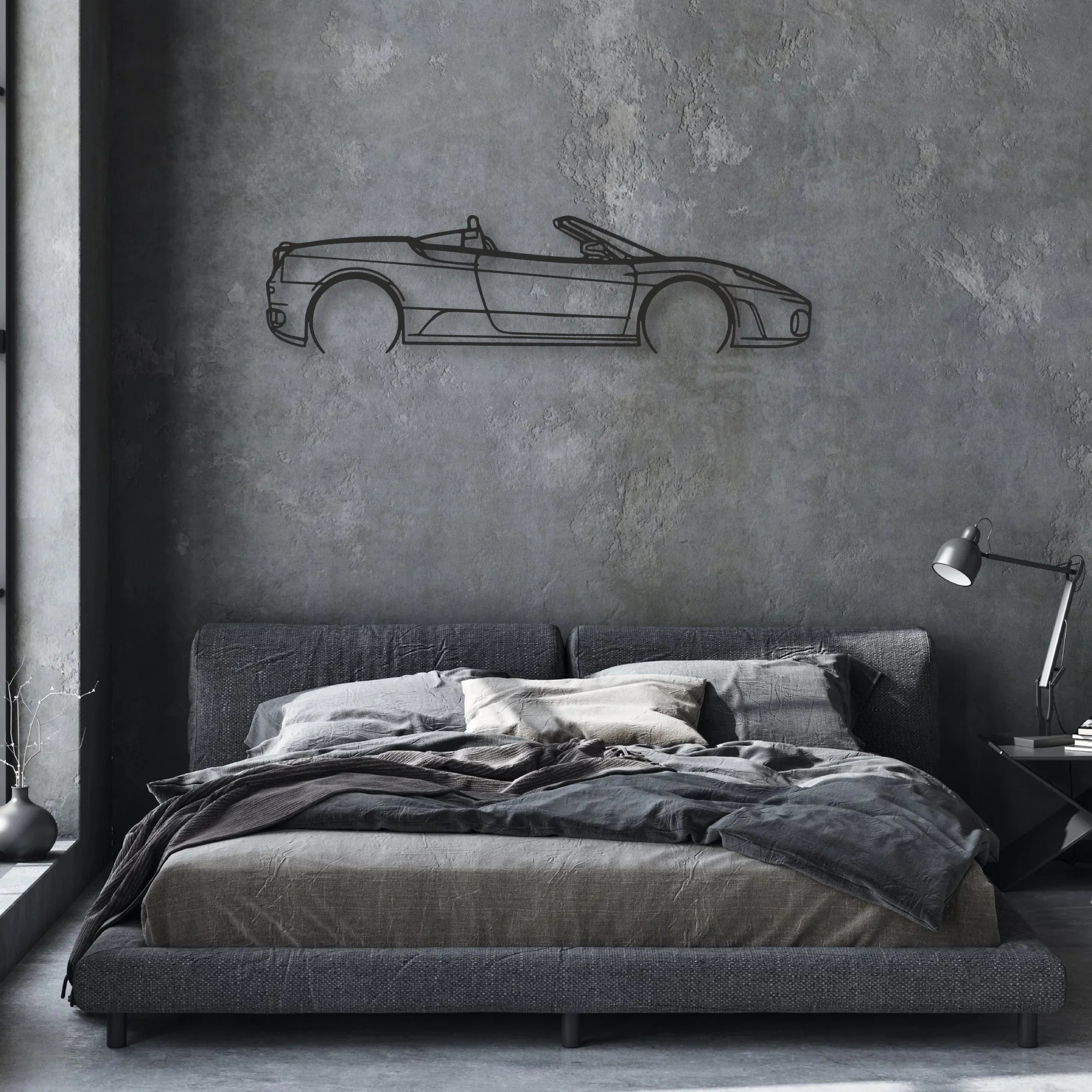 ferrari-f430-spider Classic Silhouette Metal Wall Art - Automotive Garage Decor