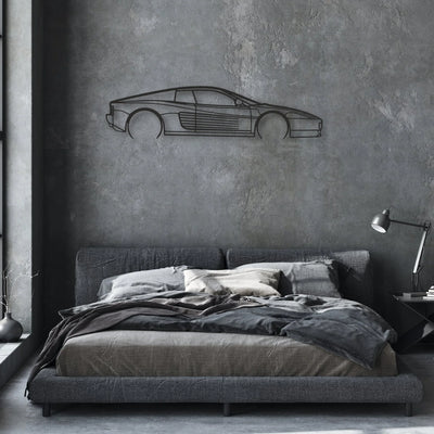 ferrari-testarossa Classic Silhouette Metal Wall Art - Automotive Garage Decor