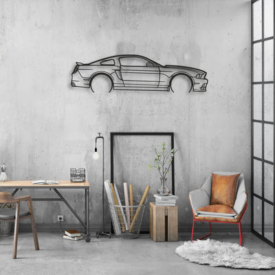 ford mustang gt 2013 Classic Silhouette Metal Wall Art - Automotive Garage Decor