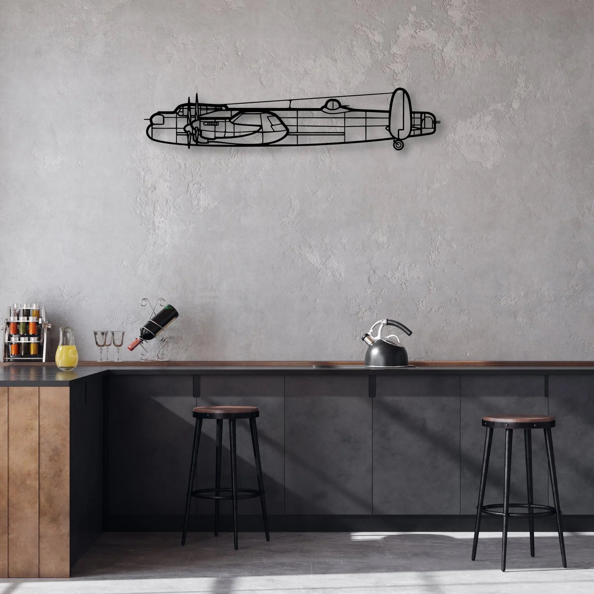Global 7500 Classic Aircraft Silhouette Metal Wall Art - Aviation Hangar Decor
