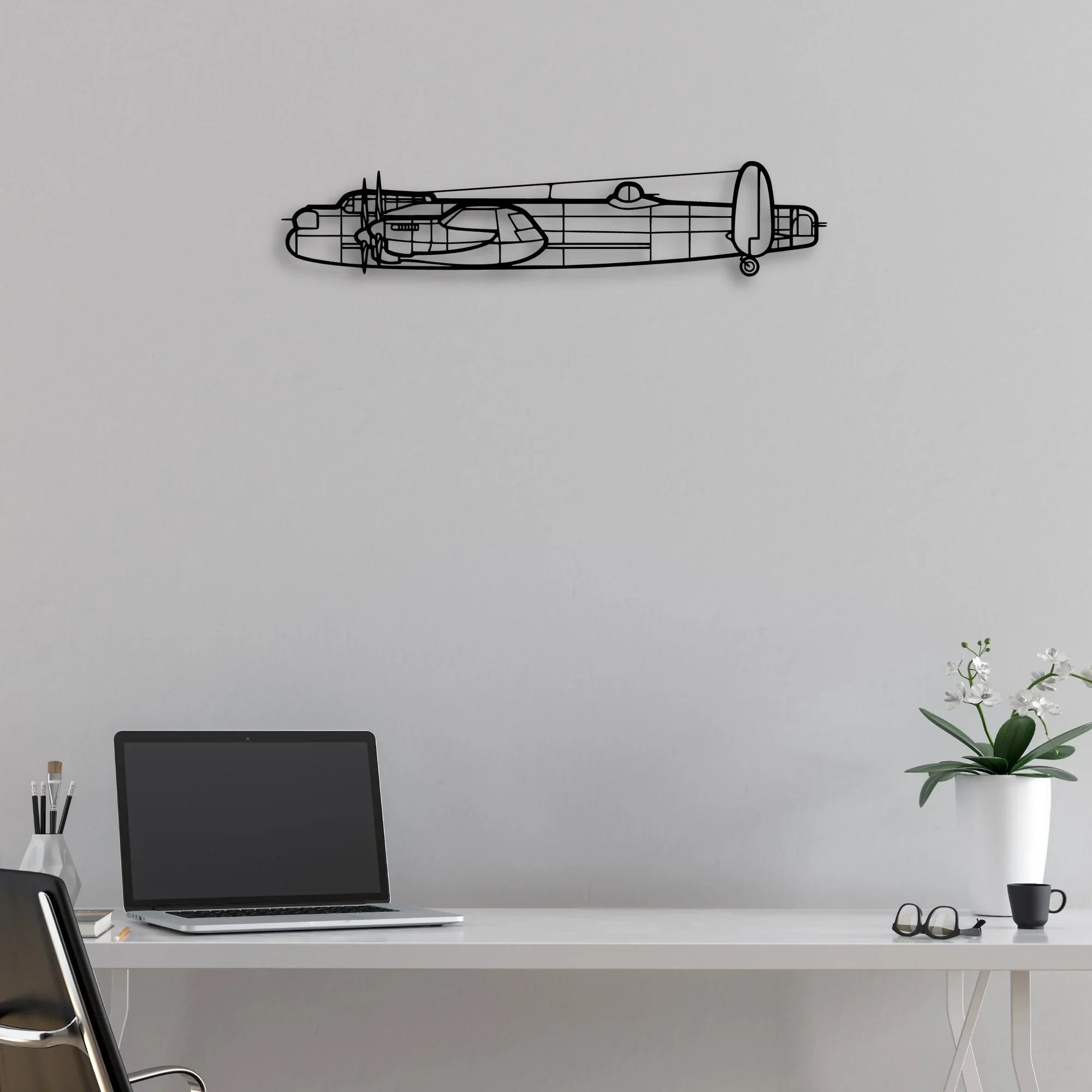 Global 7500 Classic Aircraft Silhouette Metal Wall Art - Aviation Hangar Decor
