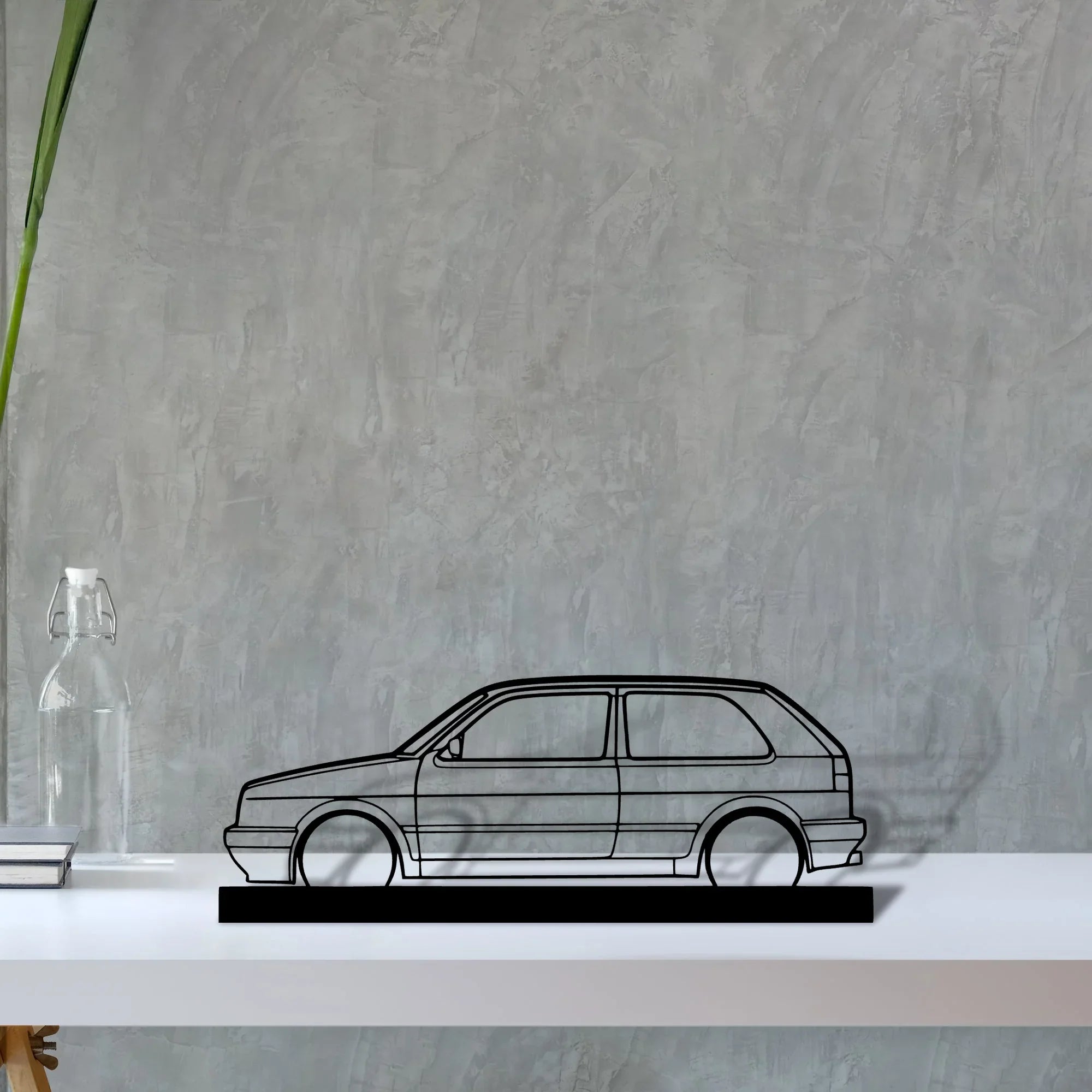 golf-mk2-gti Silhouette Metal Art Stand - Turbo Silhouette
