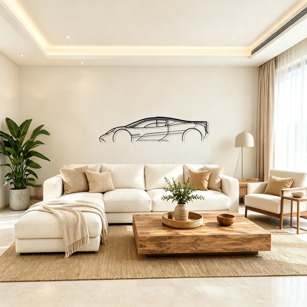 Gordon Murray T50 Classic Silhouette Metal Wall Art - Classic Car Garage Decor