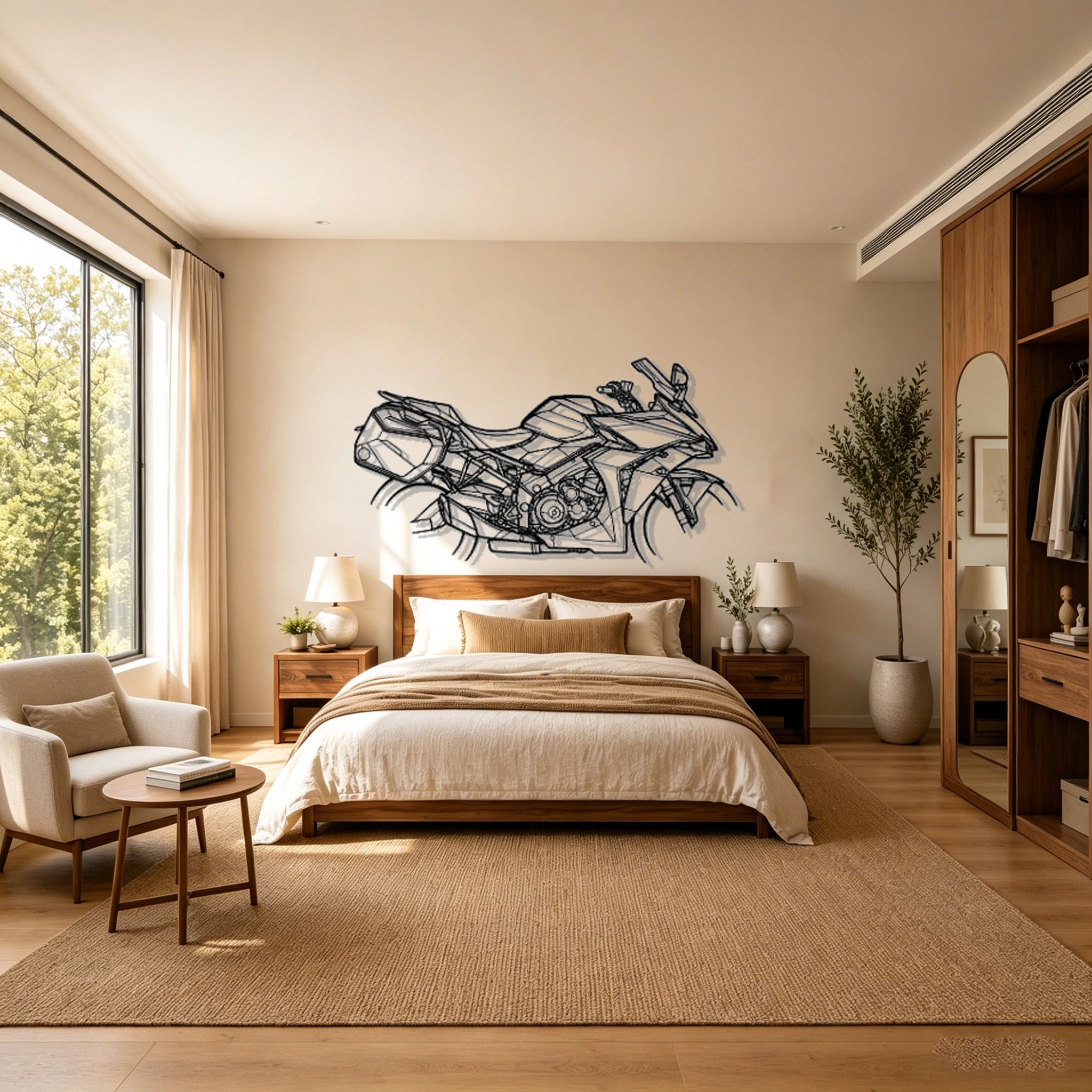 GSX S1000GT Travel Silhouette Metal Wall Art - Classic Car Garage Decor