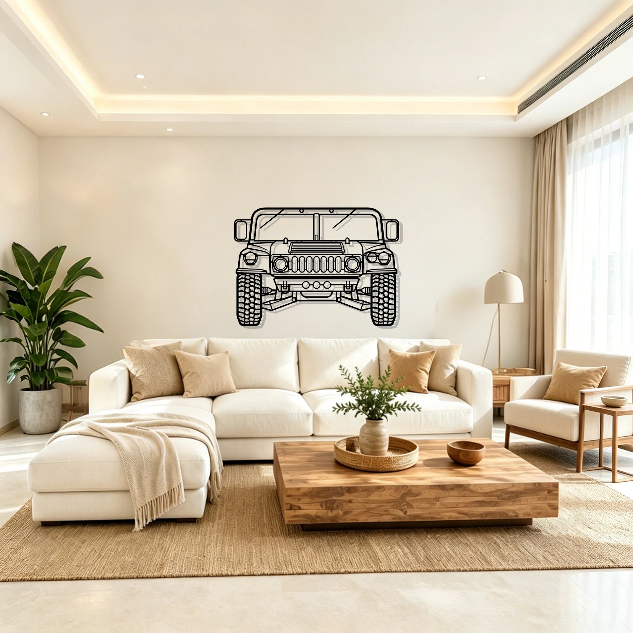 H-1 Front View Metal Wall Art - Classic Car Garage Decor