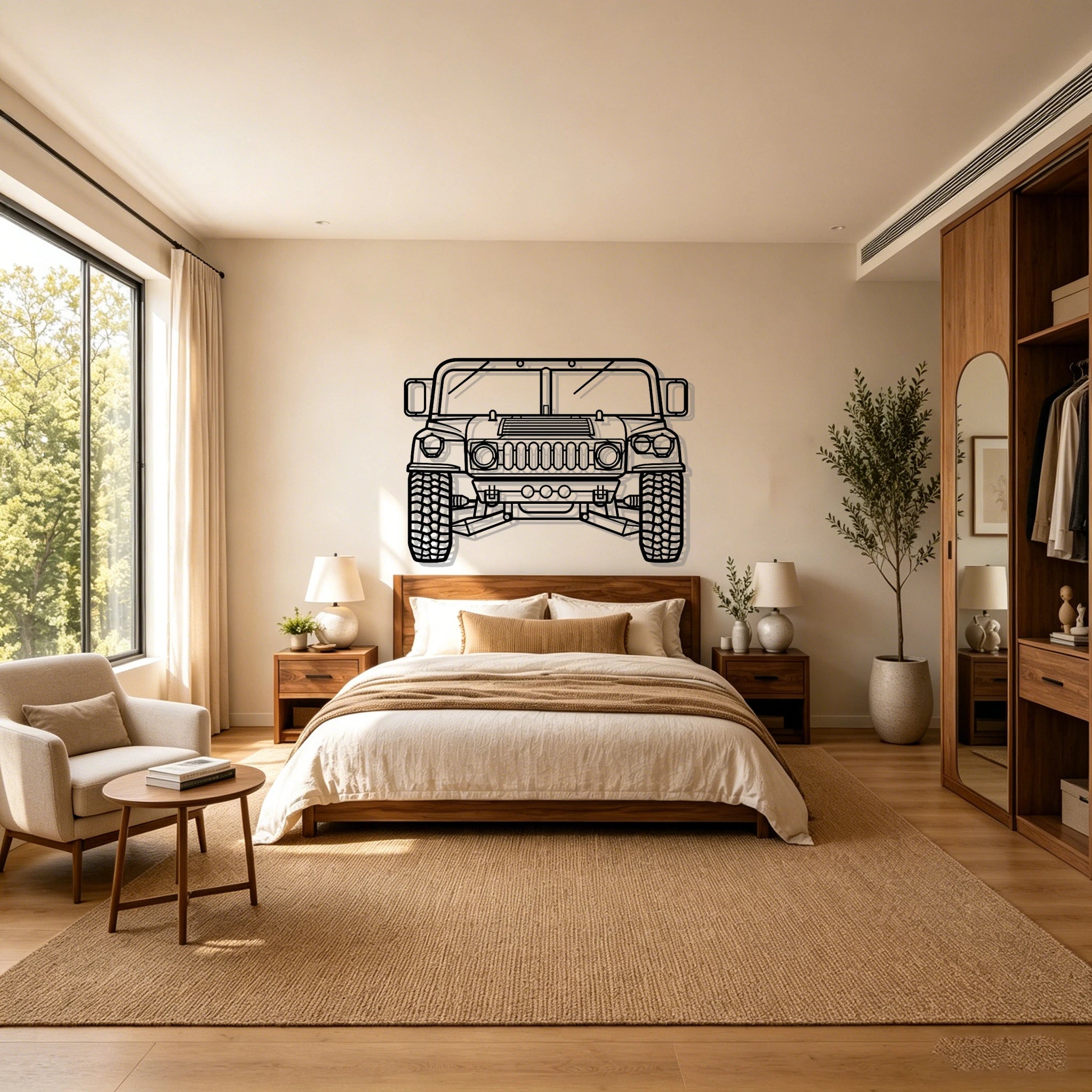 H-1 Front View Metal Wall Art - Classic Car Garage Decor
