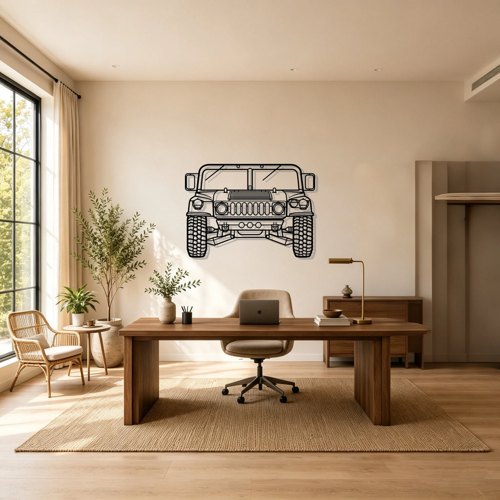 H-1 Front View Metal Wall Art - Classic Car Garage Decor