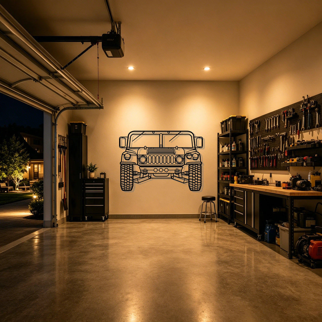 H-1 Front View Metal Wall Art - Classic Car Garage Decor