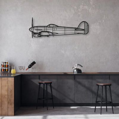 H145 Classic Aircraft Silhouette Metal Wall Art - Aviation Hangar Decor