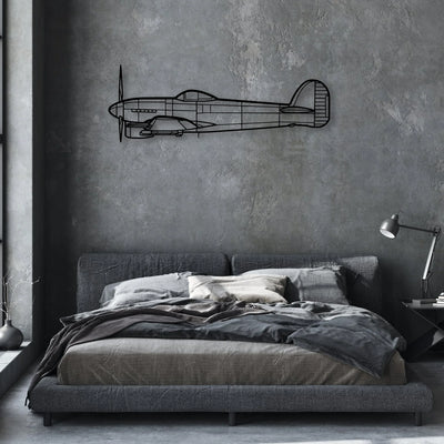 H145 Classic Aircraft Silhouette Metal Wall Art - Aviation Hangar Decor