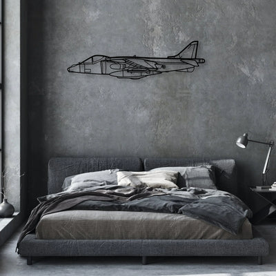 Harrier GR7 2 Classic Aircraft Silhouette Metal Wall Art - Aviation Hangar Decor