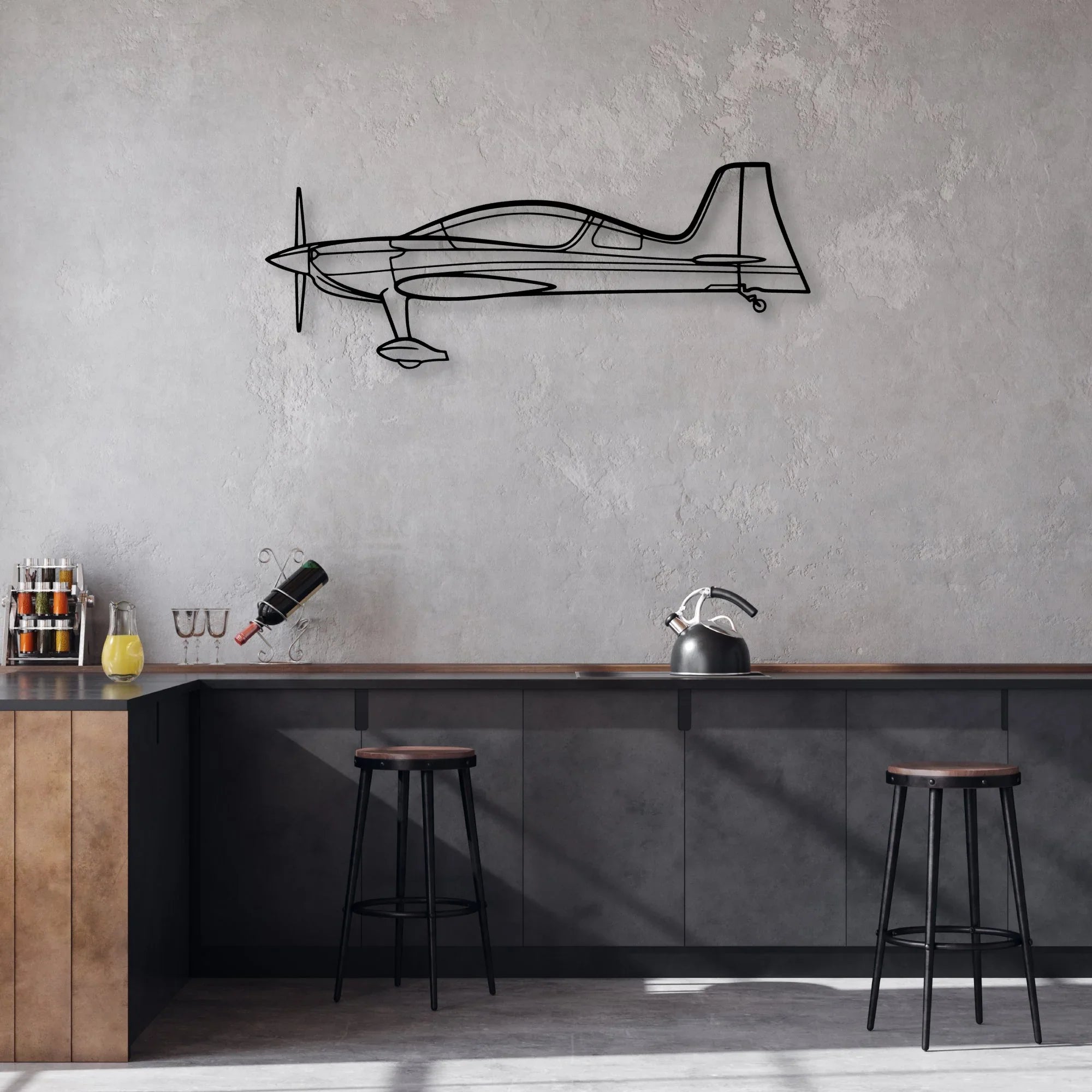 Harrier GR7 Classic Aircraft Silhouette Metal Wall Art - Aviation Hangar Decor