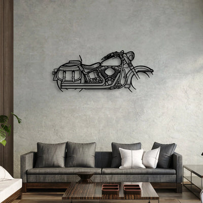 Heritage Classic 1944 Classic Motorcycle Silhouette Metal Wall Art - Moto Garage Decor