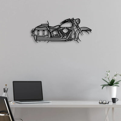 Heritage Classic 1944 Classic Motorcycle Silhouette Metal Wall Art - Moto Garage Decor