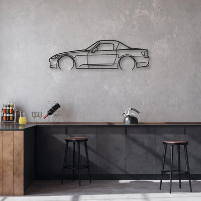 honda s2000 Classic Silhouette Metal Wall Art - Automotive Garage Decor