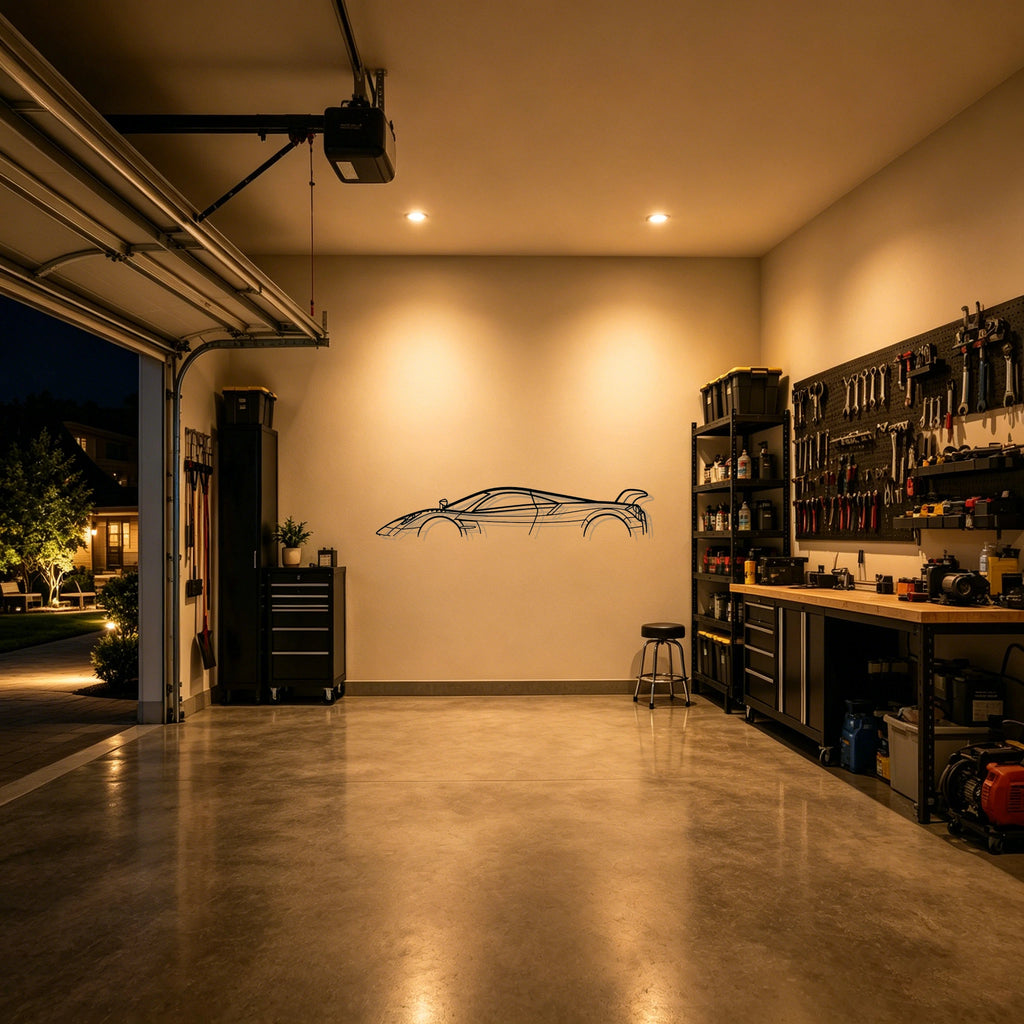 Huayra BC Classic Silhouette Metal Wall Art - Classic Car Garage Decor