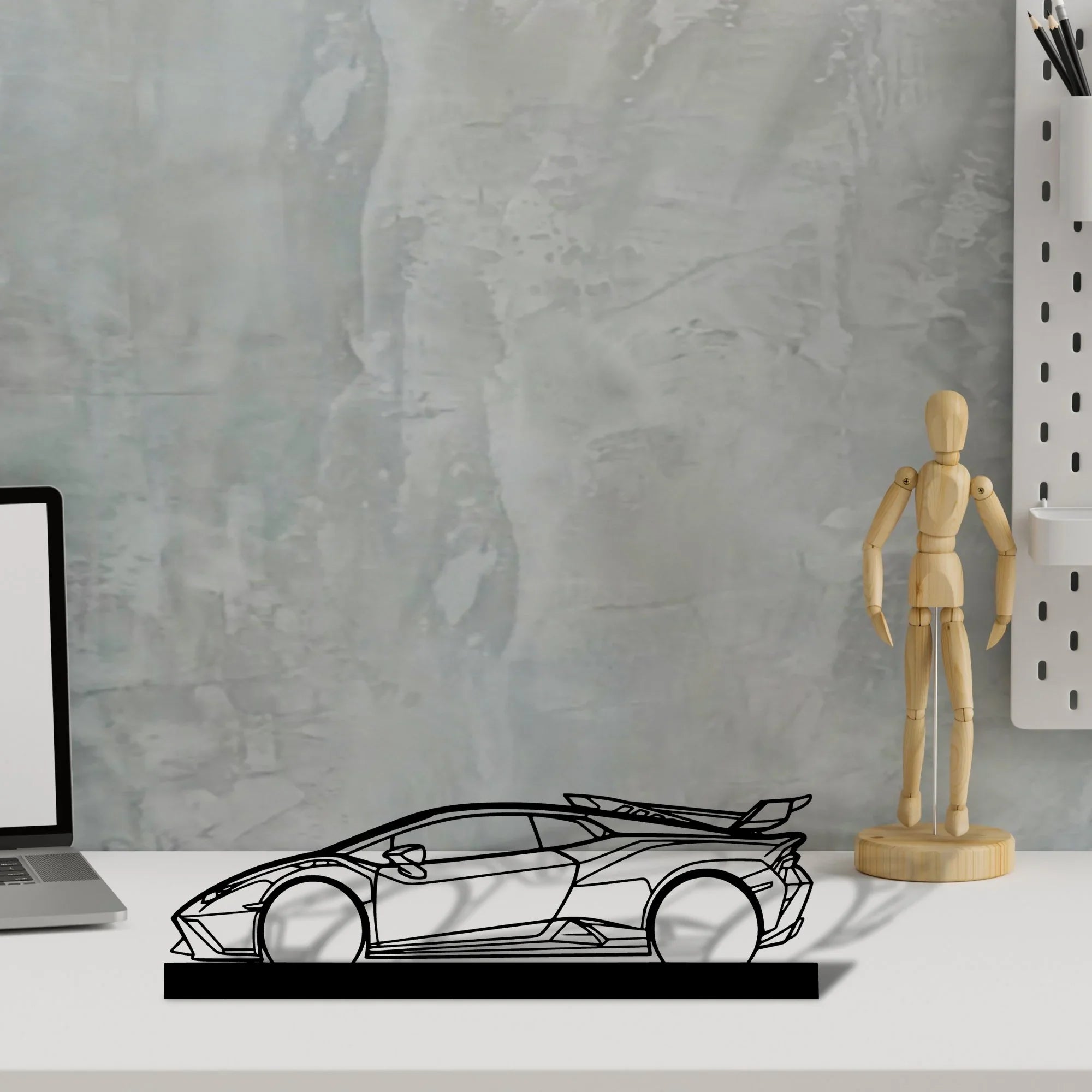 huracan-sto Silhouette Metal Art Stand - Turbo Silhouette