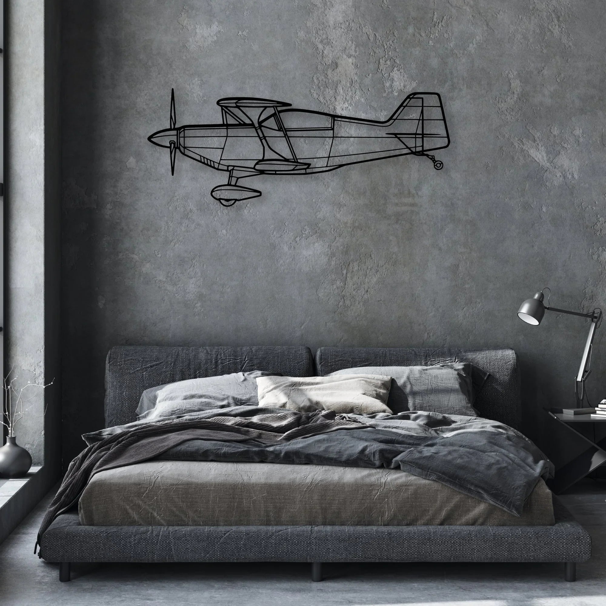 Husky A-1C Classic Aircraft Silhouette Metal Wall Art - Aviation Hangar Decor