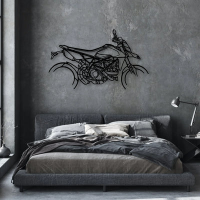 Hyper Motard 950 RVE Classic Motorcycle Silhouette Metal Wall Art - Moto Garage Decor