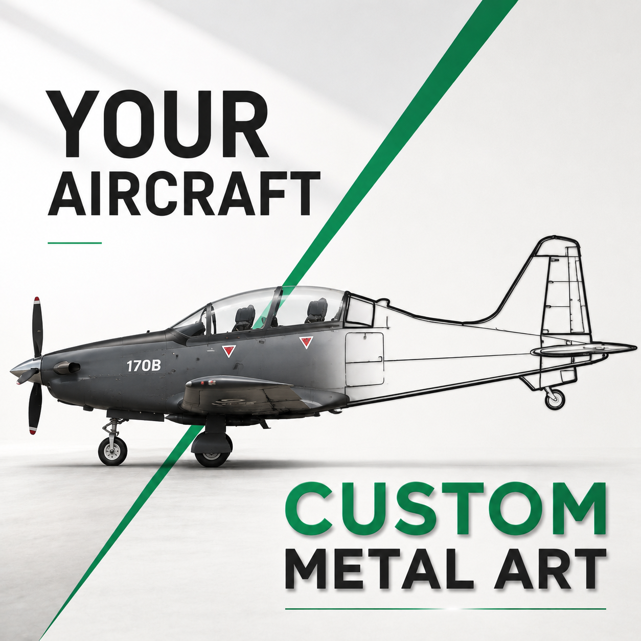 Your Custom Aircraft Silhouette Metal Art Service