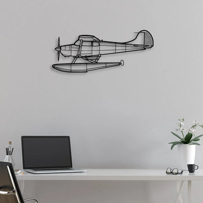 J-3 Cub Classic Aircraft Silhouette Metal Wall Art - Aviation Hangar Decor