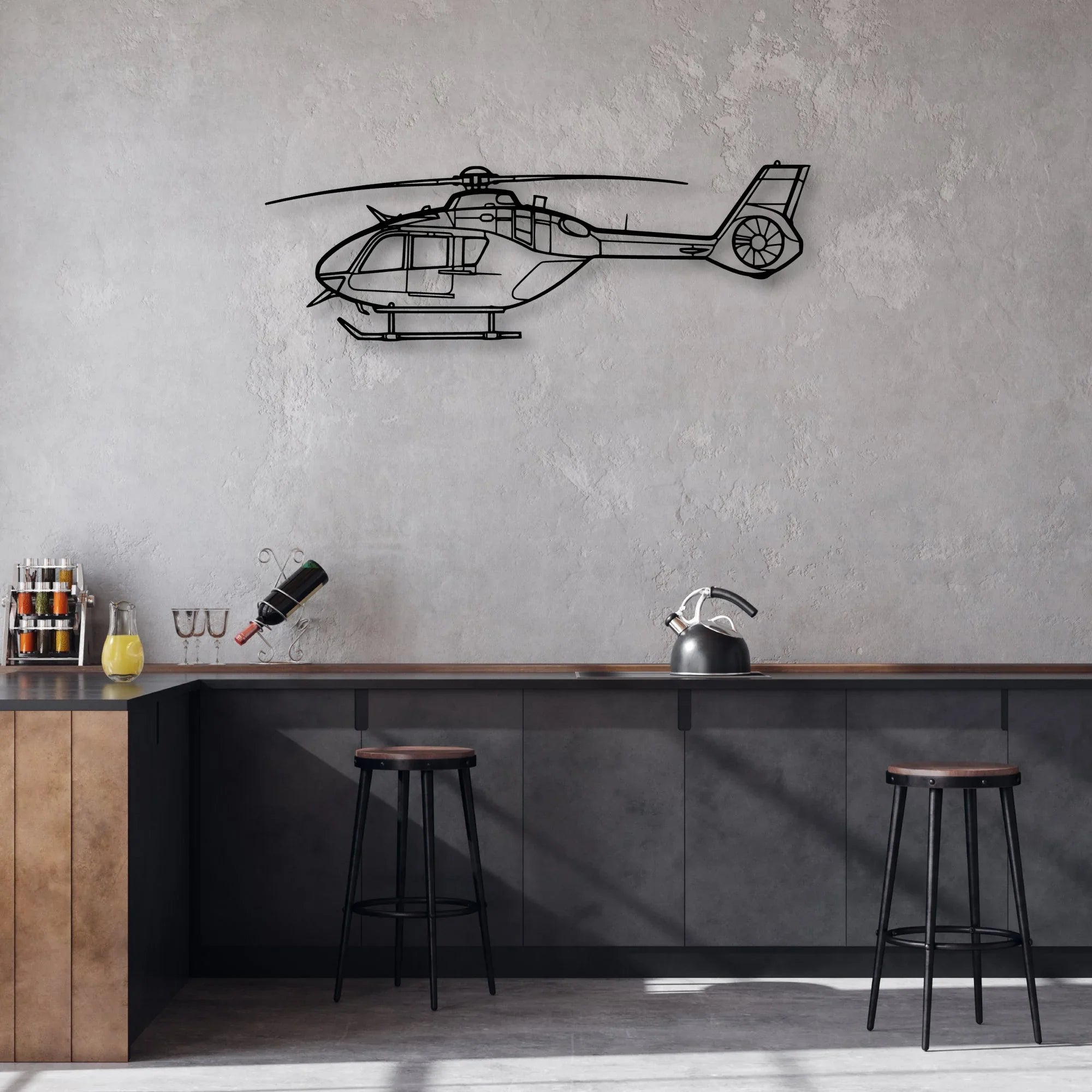 Juno HT1 Classic Aircraft Silhouette Metal Wall Art - Aviation Hangar Decor