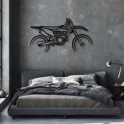 KTM Motocross Classic Motorcycle Silhouette Metal Wall Art - Moto Garage Decor