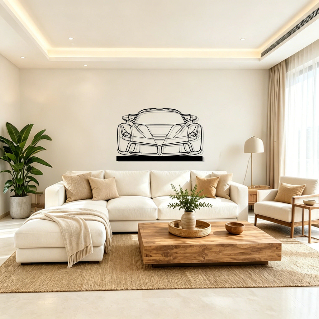La Front Silhouette Metal Art Stand - Classic Car Garage Decor