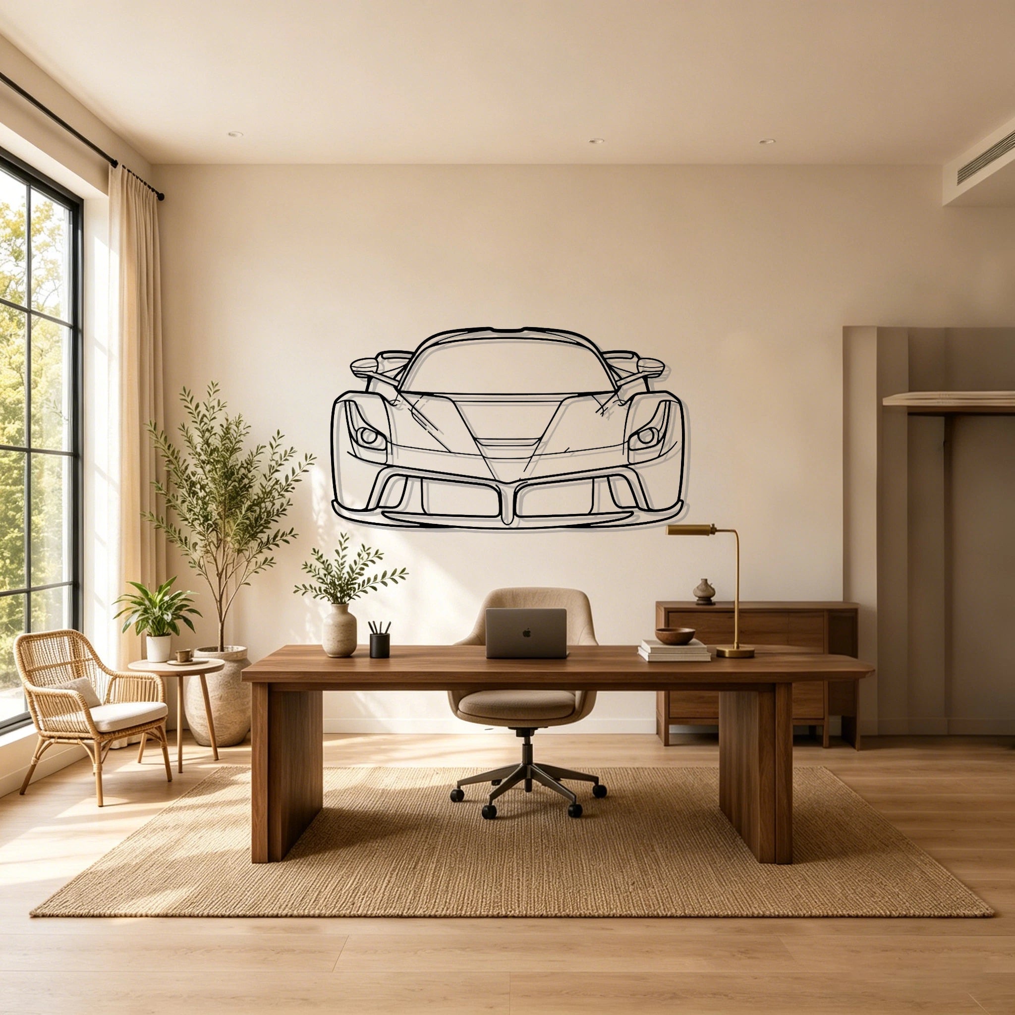 La Front View Metal Wall Art - Classic Car Garage Decor