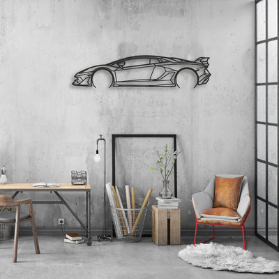 lamborghini aventador Classic Silhouette Metal Wall Art - Automotive Garage Decor