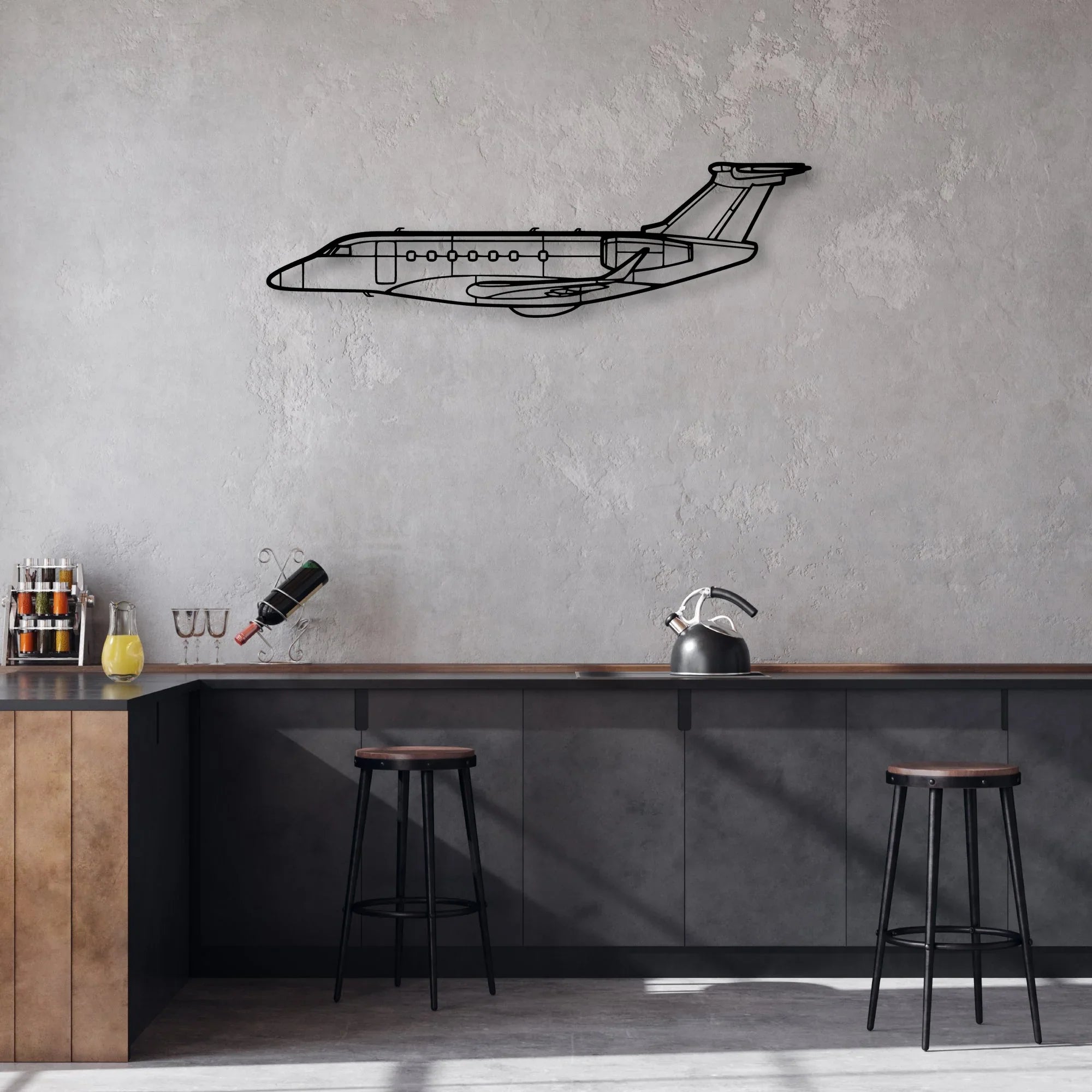 Lancair IV P Classic Aircraft Silhouette Metal Wall Art - Aviation Hangar Decor