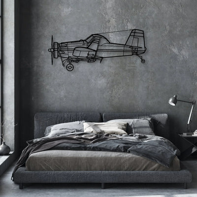 Luscombe 8A Classic Aircraft Silhouette Metal Wall Art - Aviation Hangar Decor