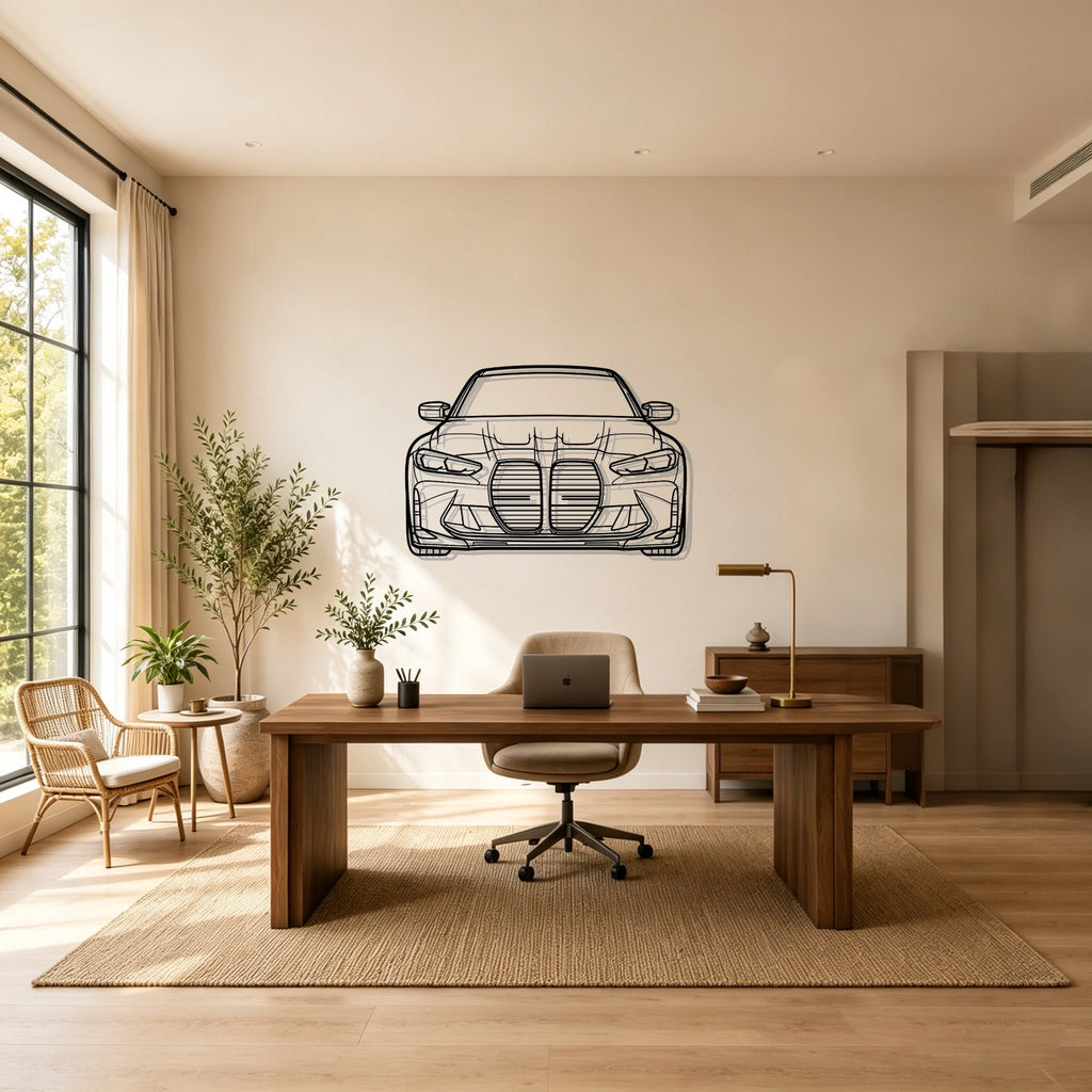 M3 G80 Performance Front View Metal Wall Art - Classic Car Garage Decor
