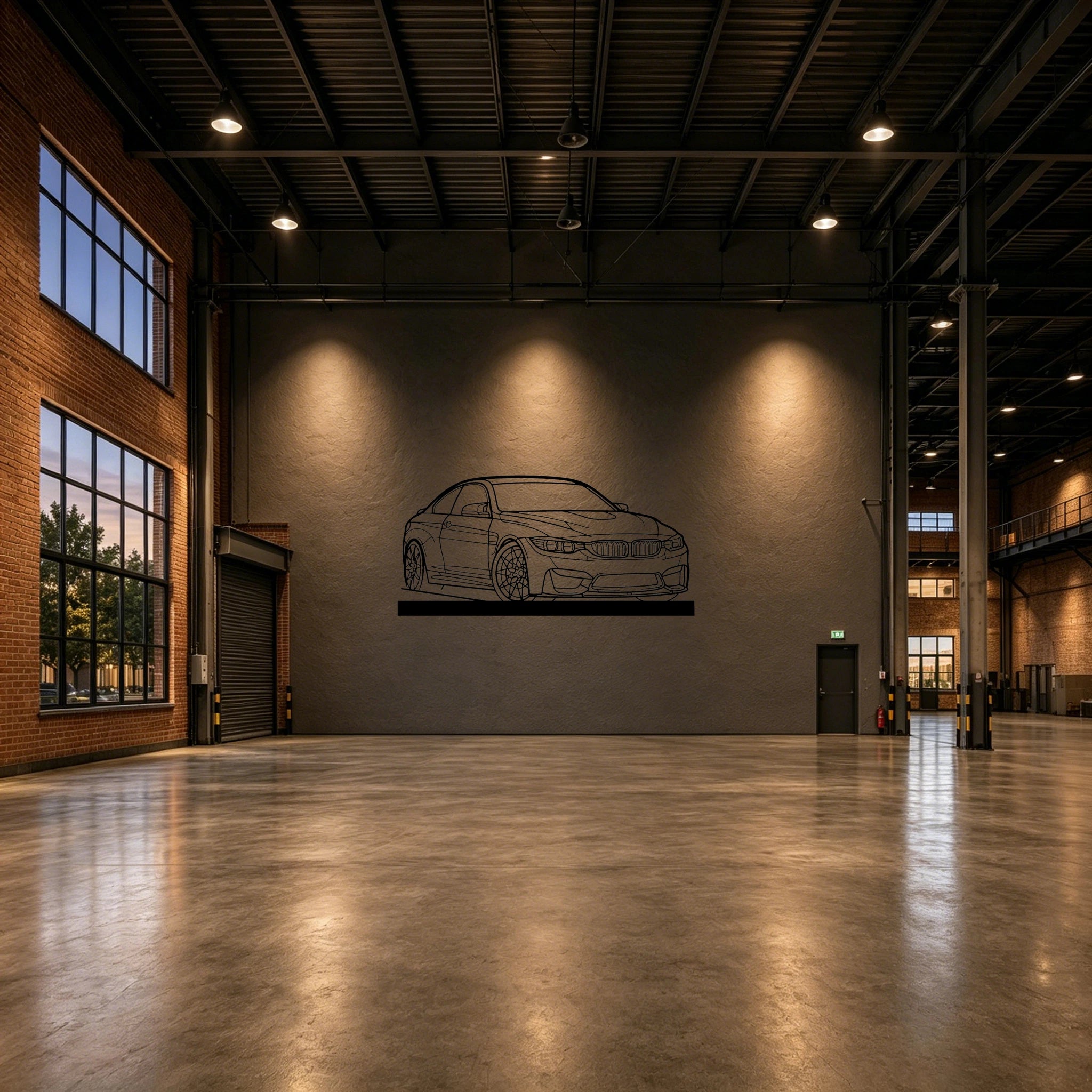 M4 F82 Angle Silhouette Metal Art Stand - Classic Car Garage Decor