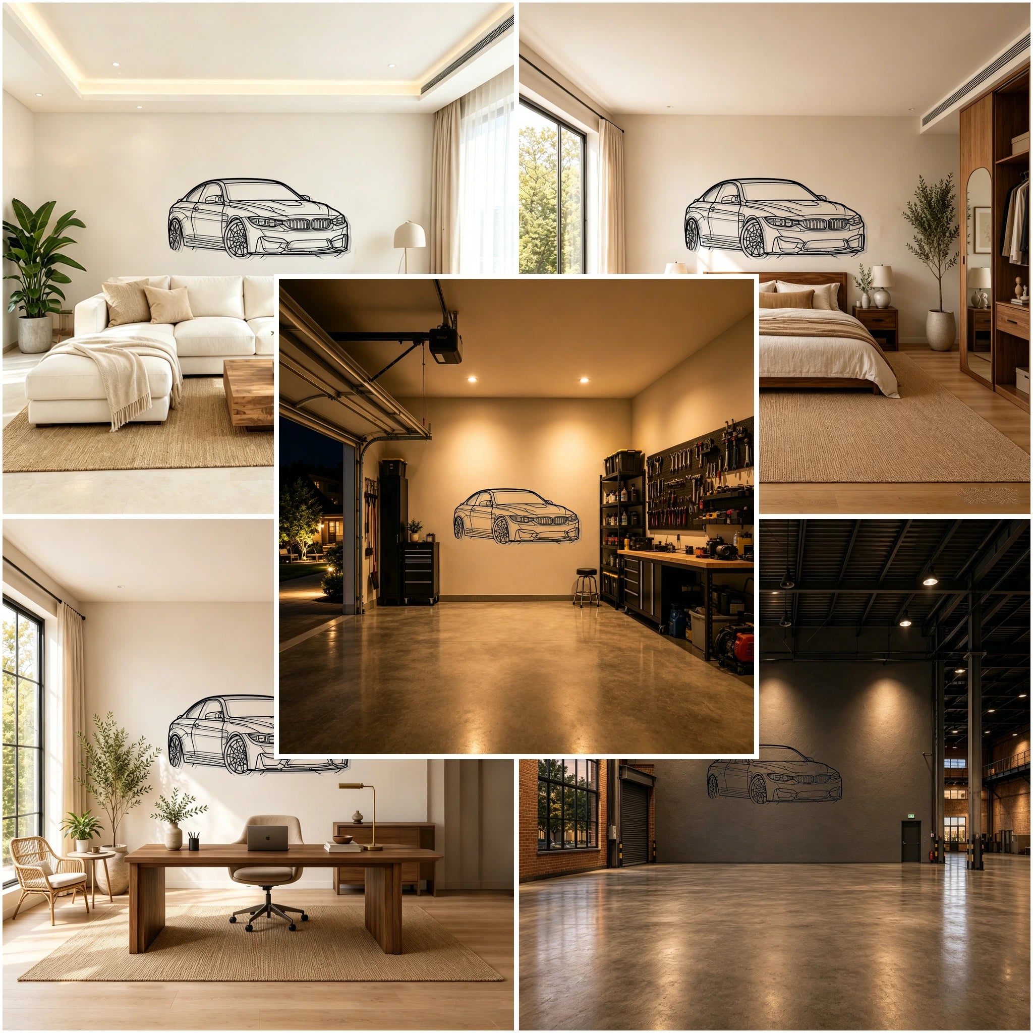 M4 F82 Front Angled View Metal Wall Art - Classic Car Garage Decor