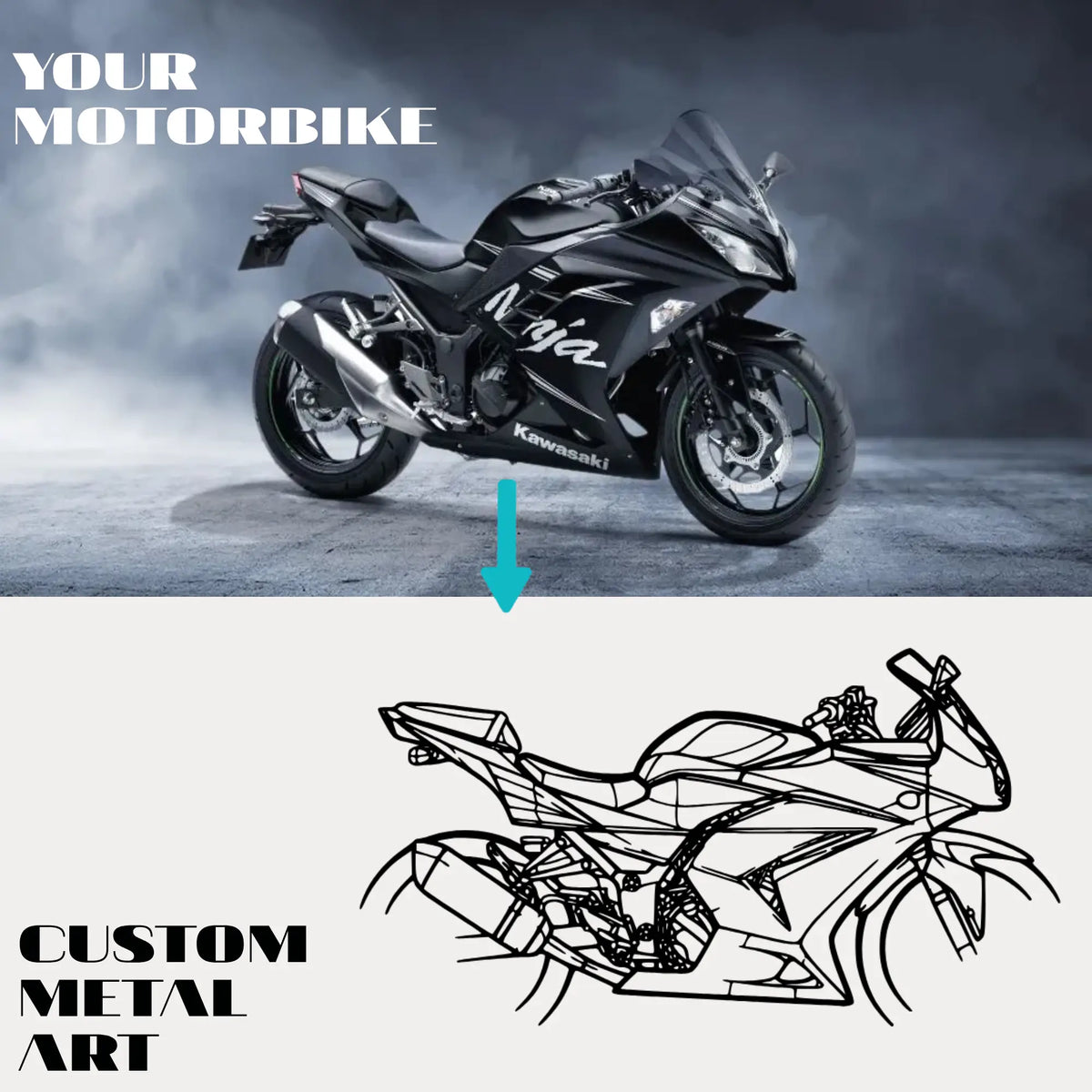 Your Custom Bike Silhouette Metal Wall Art Service
